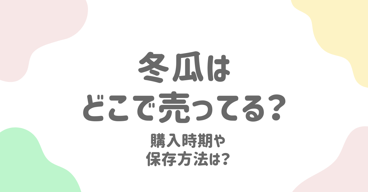 冬瓜はどこで売ってる？スーパー・業務スーパー・楽天市場での購入方法と旬の時期ガイド